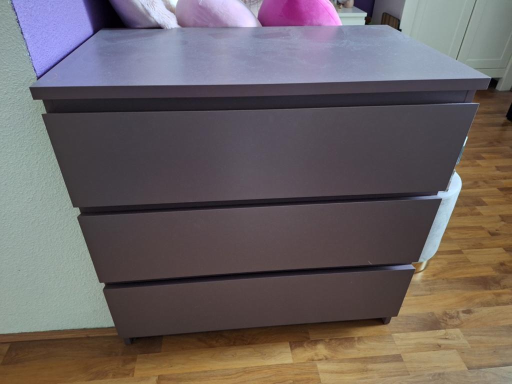 Leuke paarse ikea malm kast!, Ophalen, 50 tot 100 cm, 3 of 4 laden, Minder dan 100 cm