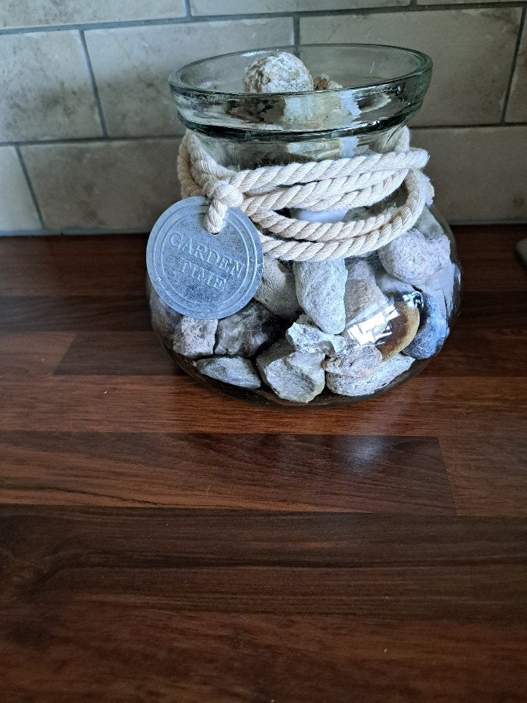 leuke pot met stenen, Antiek en Kunst, Curiosa en Brocante, Ophalen of Verzenden