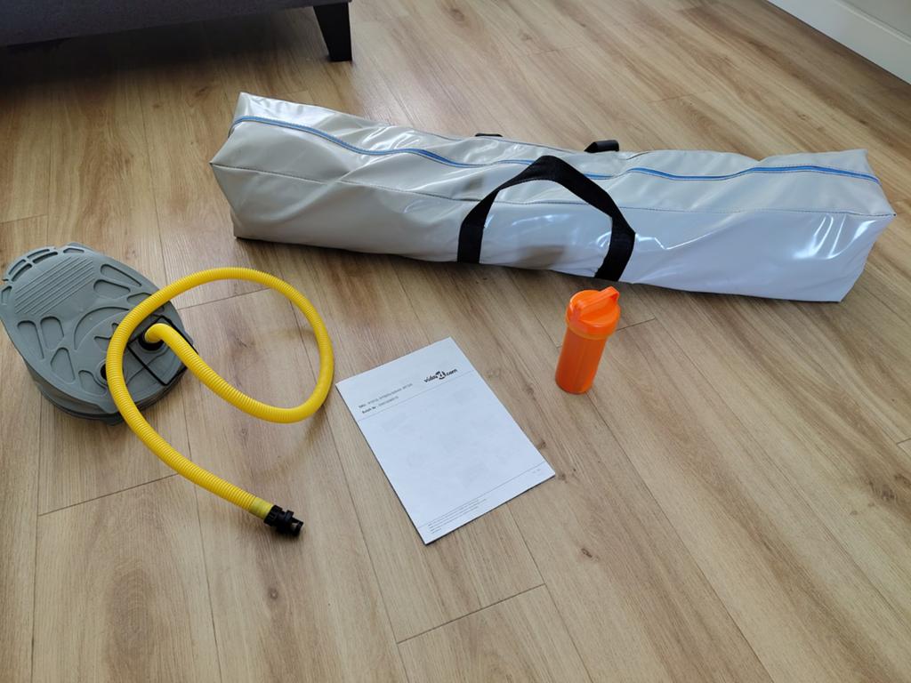 Airtrack turnmat 3 meter met pomp en reparatieset, Maat 36 t/m 42, Ophalen of Verzenden, Zo goed als nieuw, Blauw