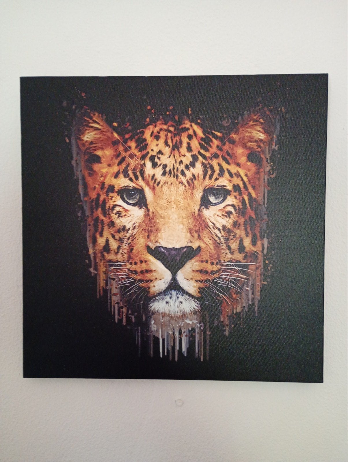 Schilderij luipaard 40x40cm, Ophalen of Verzenden