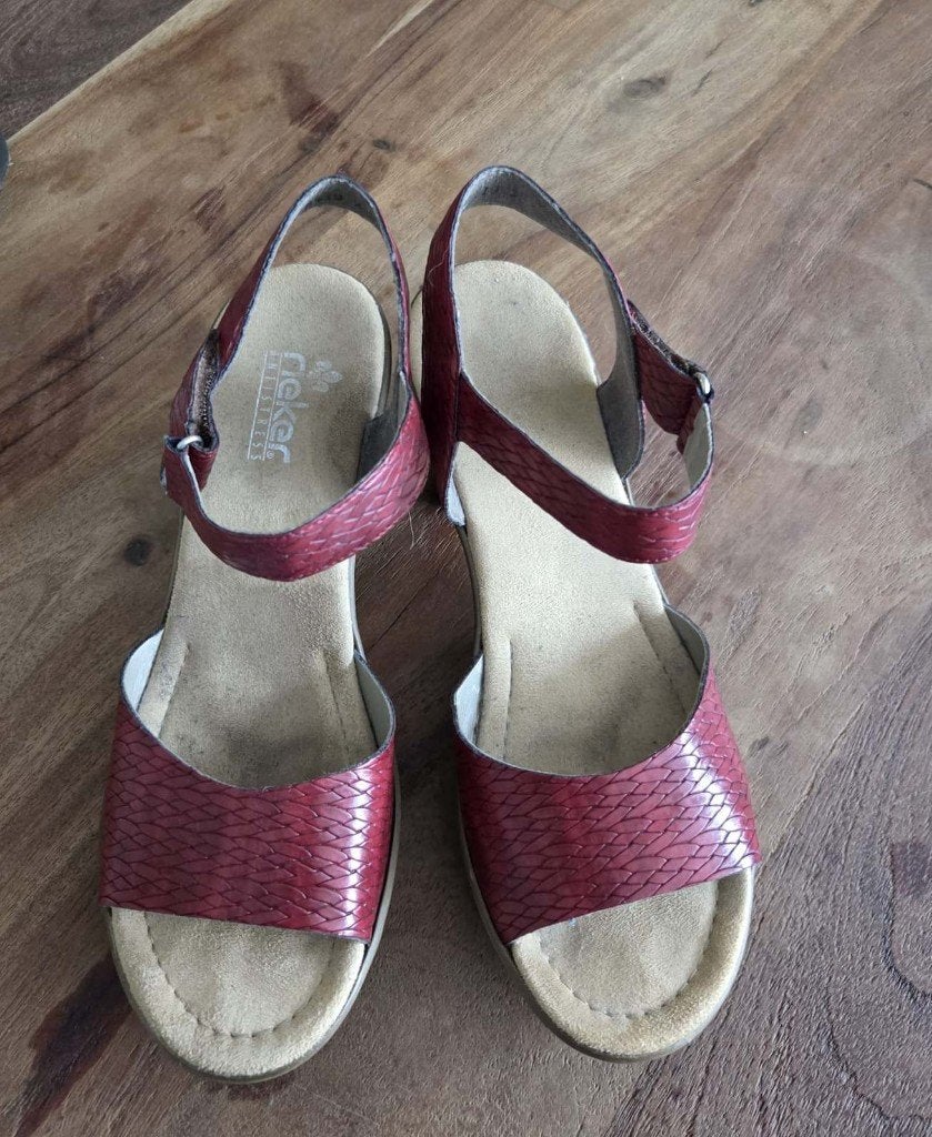 Gabor sandalen met hak maat 41, Gabor, Gedragen, Rood, Sandalen of Muiltjes