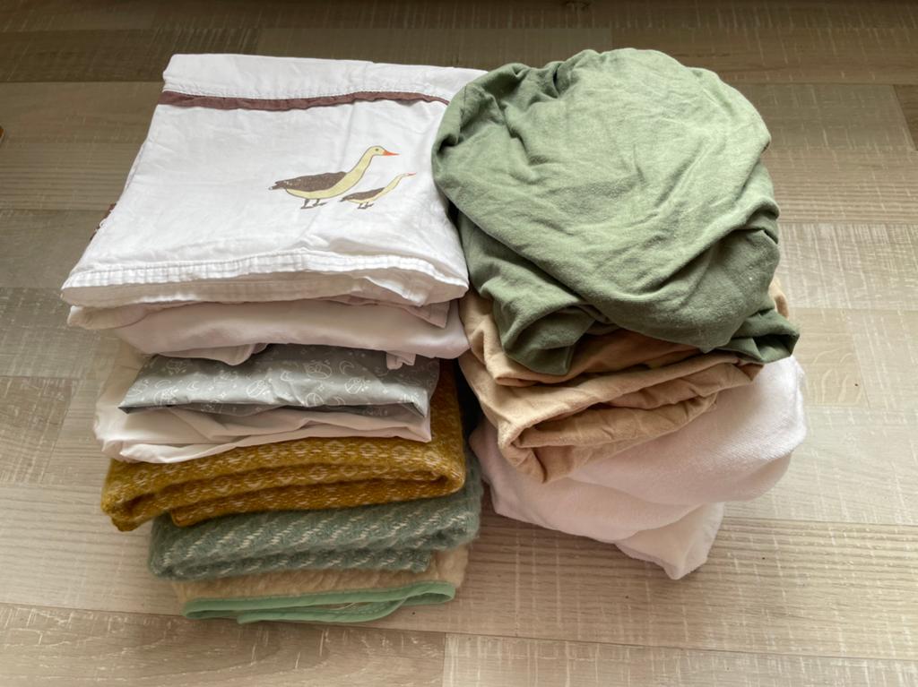 Wieg/Cosleeper Beddengoed Pakket: Dekens, Lakens, Hoes, Gebruikt, Eenpersoons, Verzenden, Deken of Dekbed