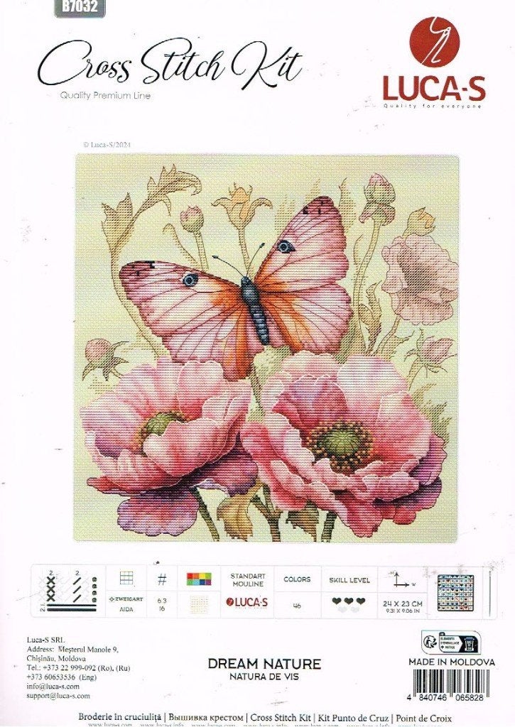 Cado luca borduurpakket DREAM  NATURE VLINDER B 7032, Ophalen of Verzenden, Nieuw, Handborduren, Borduurpakket