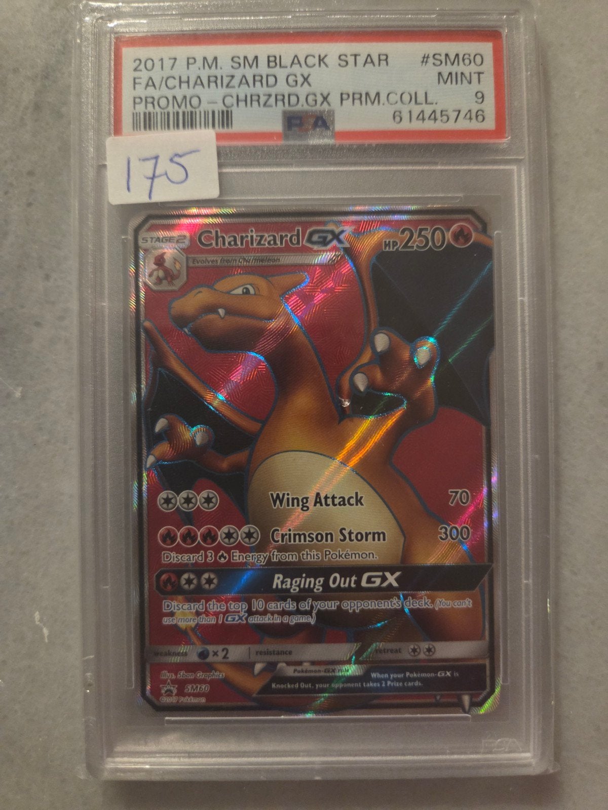charizard gx #sm60 psa 9, Ophalen of Verzenden, Zo goed als nieuw