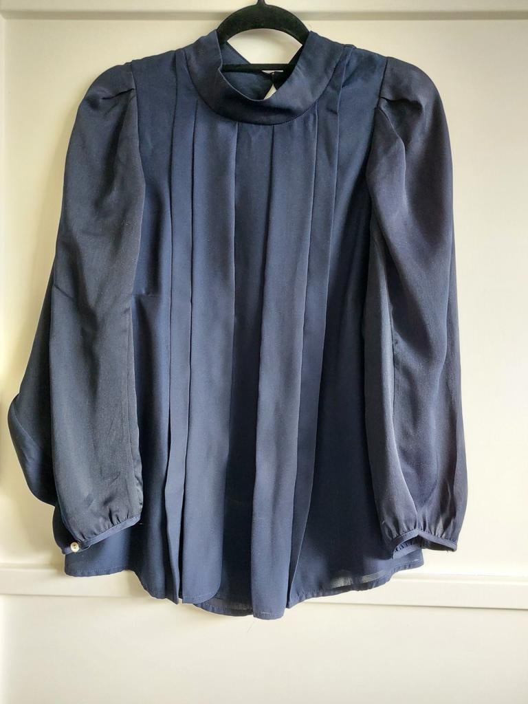 High use, donker blauwe blouse D40/It46, Kleding | Dames, Blouses en Tunieken, Zo goed als nieuw, Maat 38/40 (M), Blauw, Ophalen of Verzenden