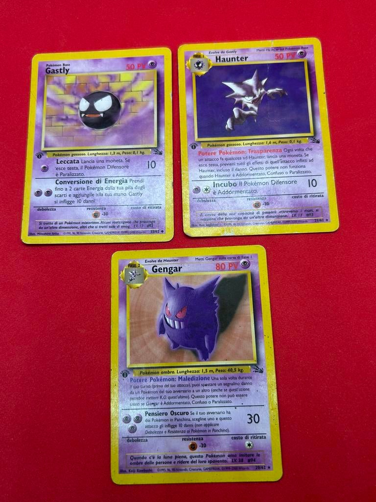 Gengar Haunter Gastly Italian Fossil 1st Edition, Ophalen of Verzenden, Zo goed als nieuw