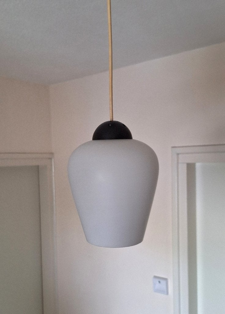 HANGLAMP DUTCH DESIGN PHILIPS LOUIS KALFF, Huis en Inrichting, Zo goed als nieuw, VINTAGE DUTCH DESIGN, Glas, E27 (groot)