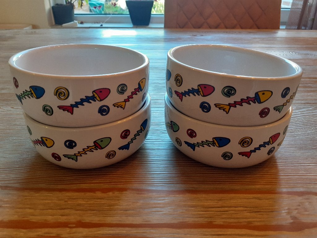 4x Beeztees keramische kattenvoerbakjes, Ophalen, Gebruikt
