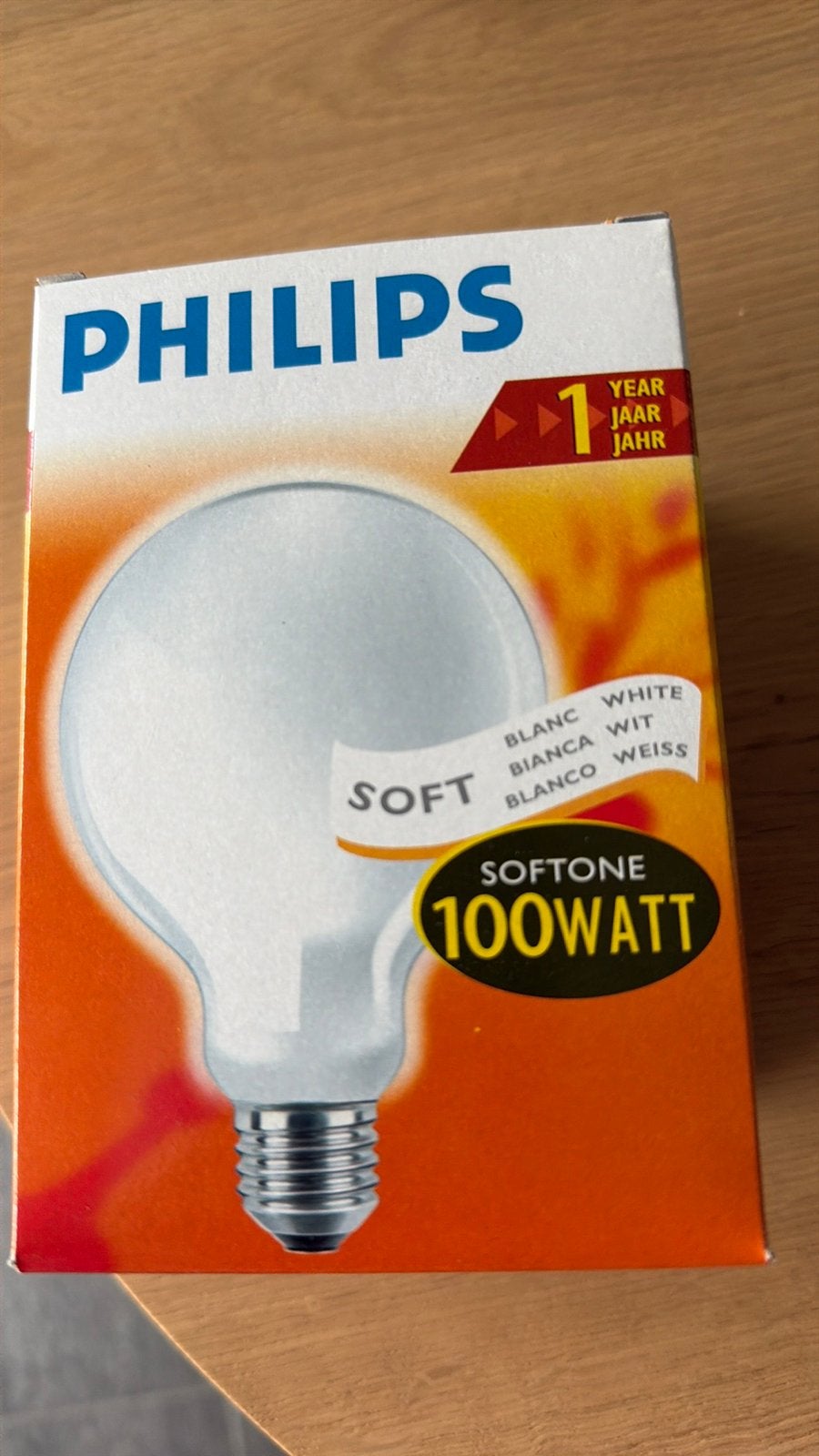 Philips Softone 100 watt mat E 27, Gloeilamp, 60 watt of meer, Nieuw, E27 (groot)