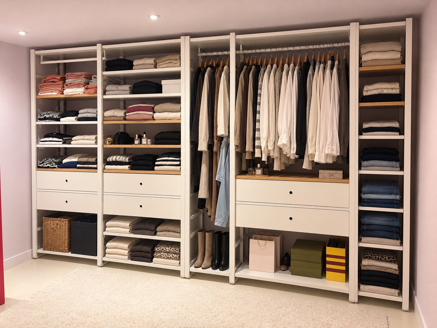 IKEA ELVARLI Kledingkast / Open garderobekast, Met lade(s), Gebruikt, 200 cm of meer, 200 cm of meer