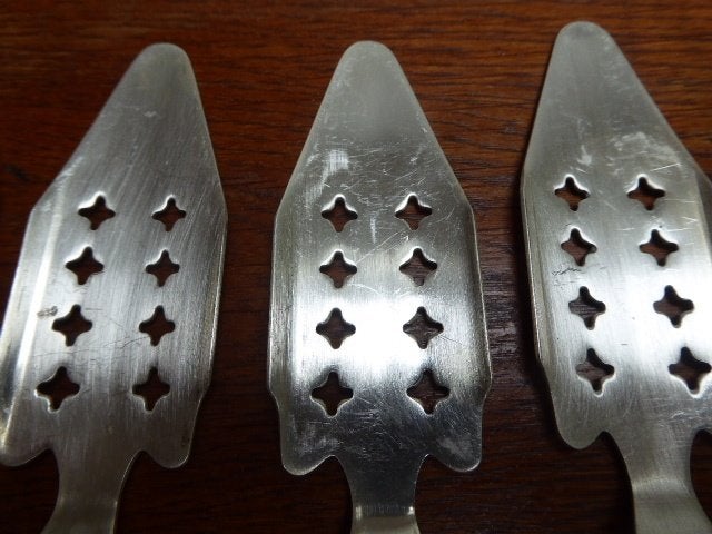 4 verzilverde absint lepeltjes, Ophalen of Verzenden