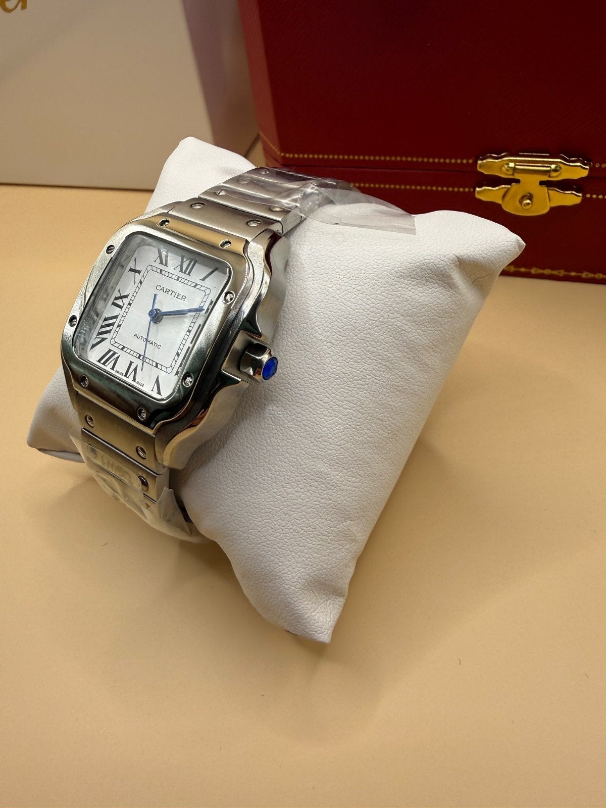 Cartier Santos Heren Horloge - Nieuw in Doos, Overige merken, Staal, Staal, Polshorloge