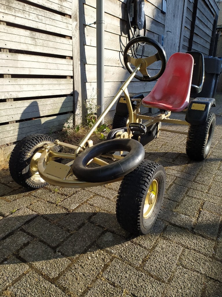 Goudkleurige skelter met extra zitje, Ophalen, Gebruikt, Berg, Duozit