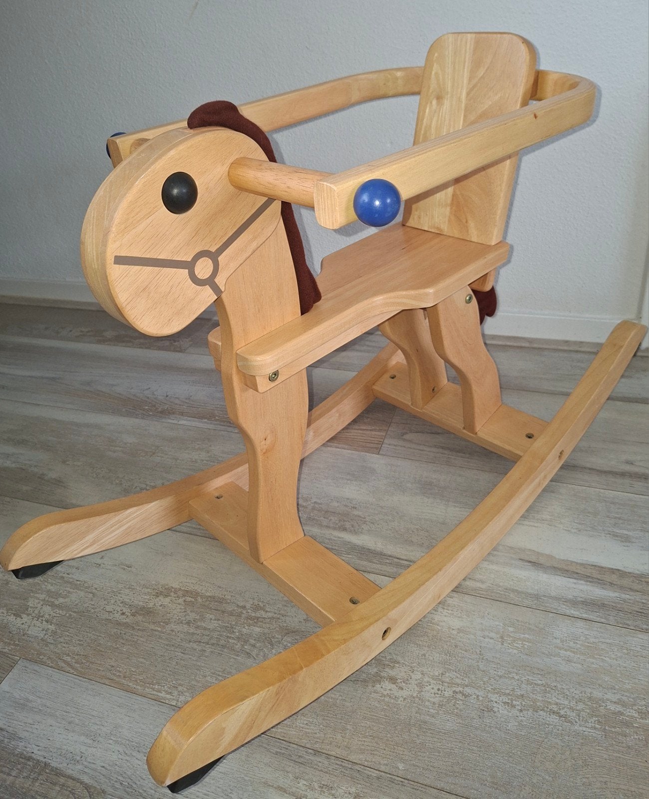 Houten hobbelpaard met Veiligheidsbeugel"zo goed als nieuw, Kinderen en Baby's, Speelgoed | Overig, Ophalen of Verzenden, Zo goed als nieuw