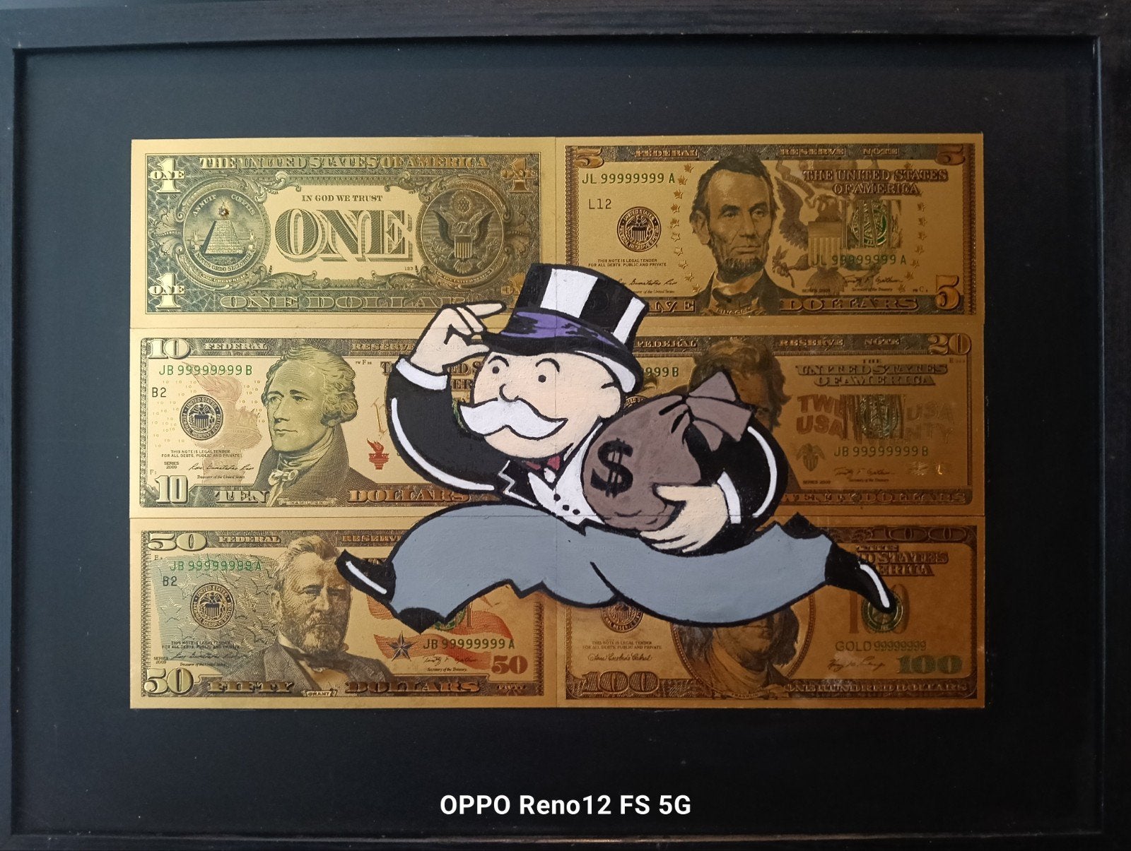 "Mr. Gold Monopoly" schilderij van TRACK J. - 1/1 editi, Ophalen of Verzenden
