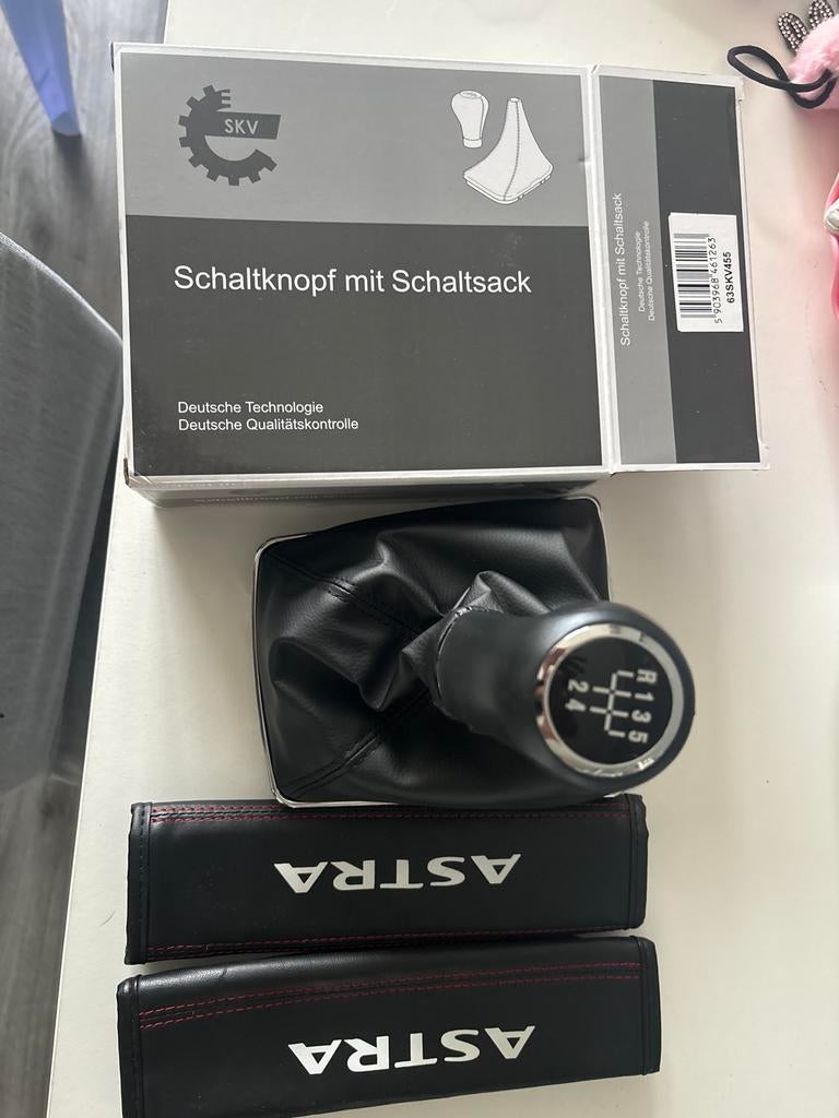 Nieuwe pookknop met schakelzak en gordelhoes voor Opel Astra, Ophalen of Verzenden, Nieuw, Opel