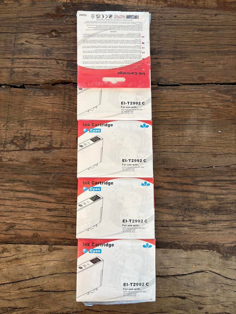 5x Cyan Inktcartridge EI-T2992 C voor Epson printers, Ophalen of Verzenden, Nieuw, Cartridge