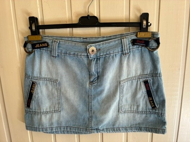 Dolce & Gabbana denim minirok, spijkerrok, maat S/M, Maat 38/40 (M), Dolce & Gabbana, Blauw, Ophalen of Verzenden