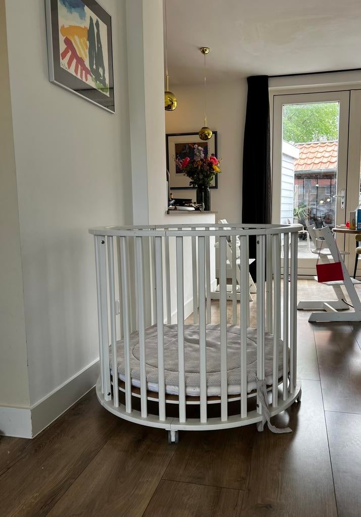 Mooie witte ronde box!, Kinderen en Baby's, Boxen, Ophalen, Gebruikt, Rond, In hoogte verstelbaar