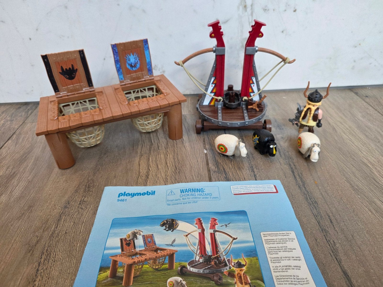 Playmobil Dragons Schaap Katapult 9461 met handleiding, Complete set, Overige typen, Ophalen of Verzenden, Zo goed als nieuw