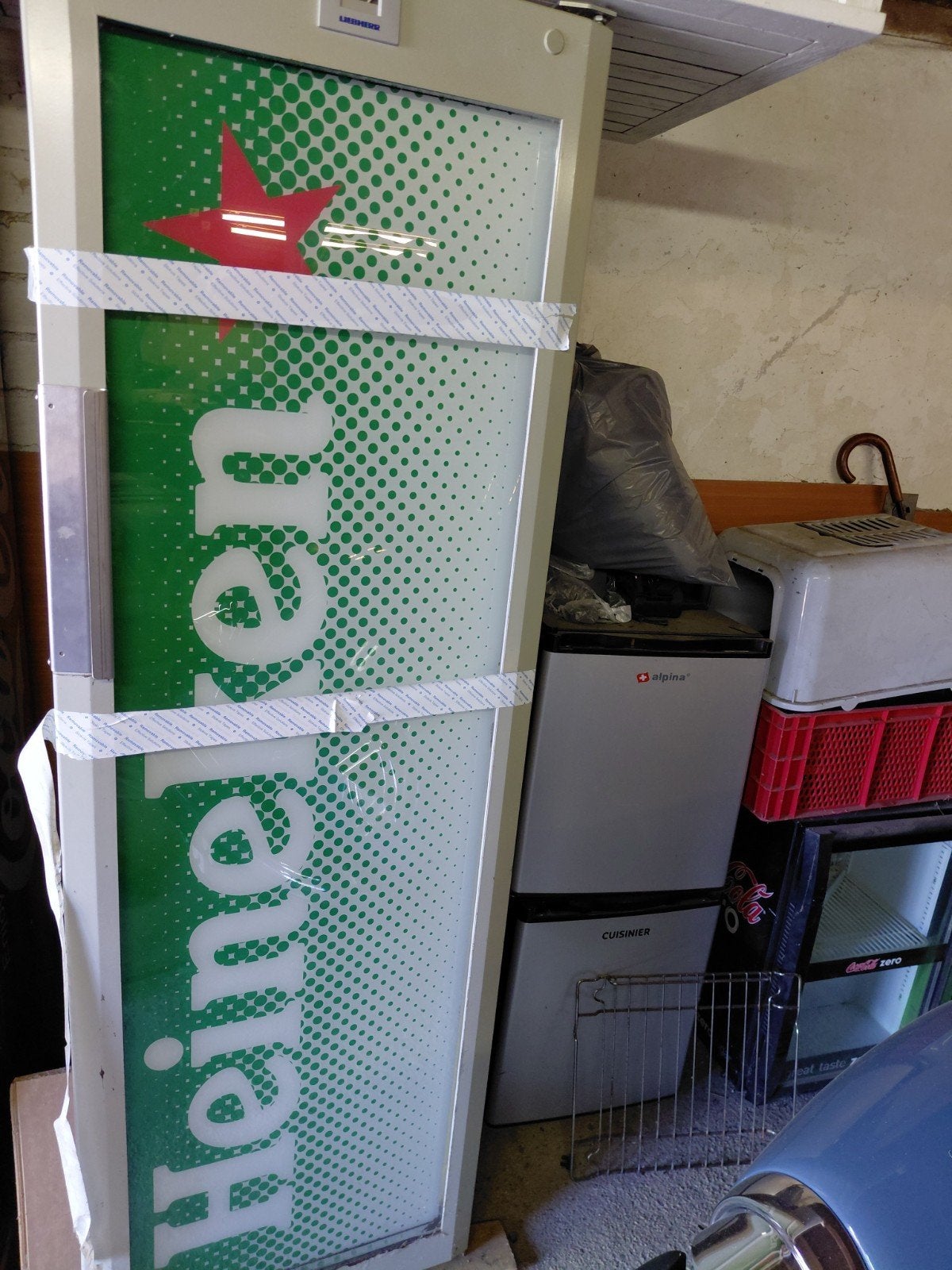heineken koelkast goedwerkend, 200 liter of meer, Ophalen, Zonder vriesvak, 160 cm of meer