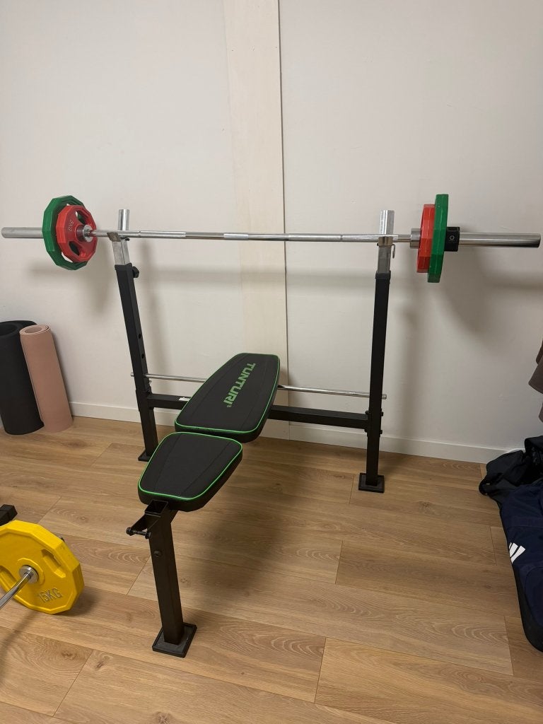 Compleet Fitness Set, Halterbank, Squat Stands en Gewichten, Ophalen, Zo goed als nieuw, Benen, Overige typen