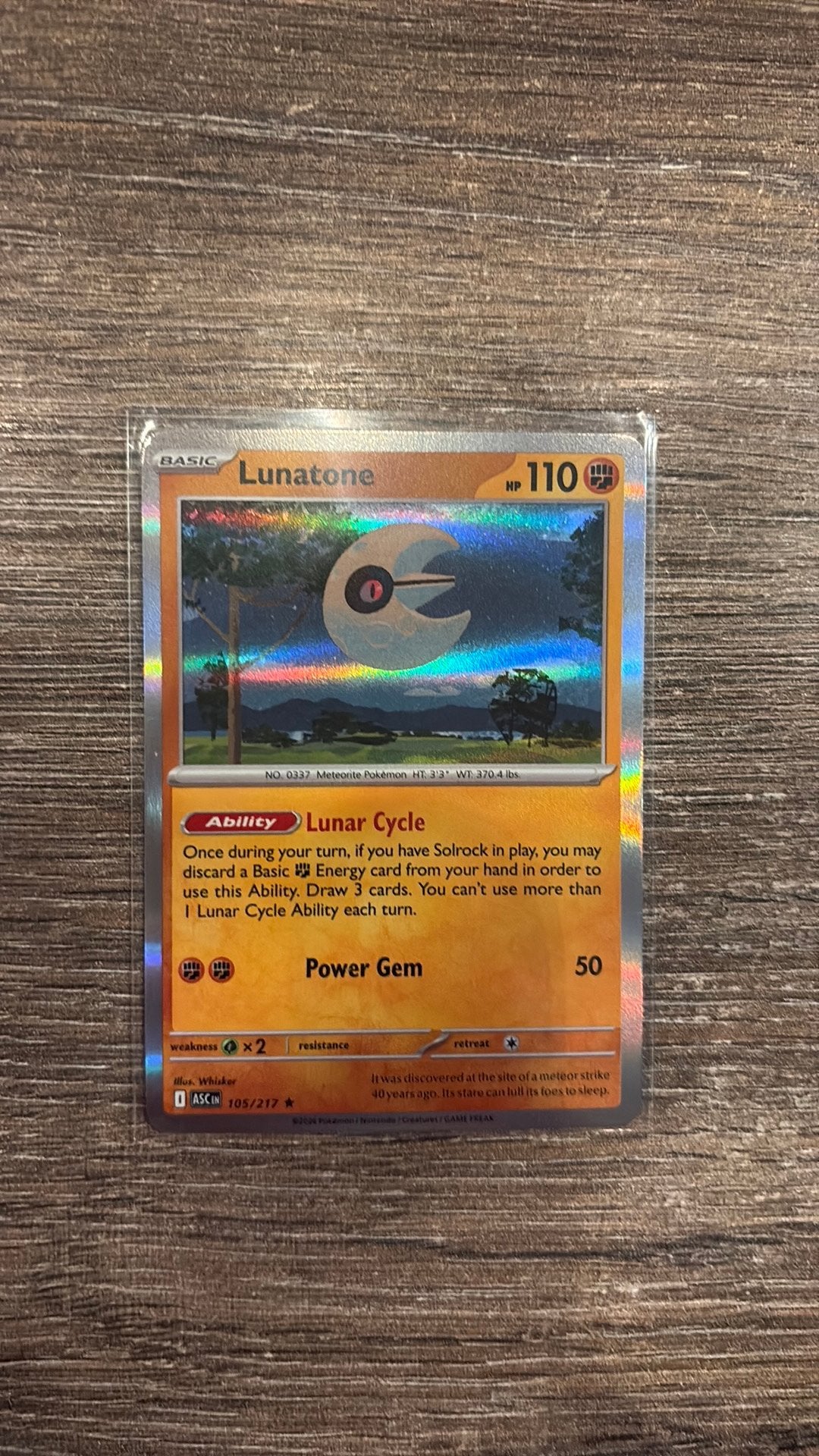 ASC Lunatone 105/217 holo, Ophalen of Verzenden