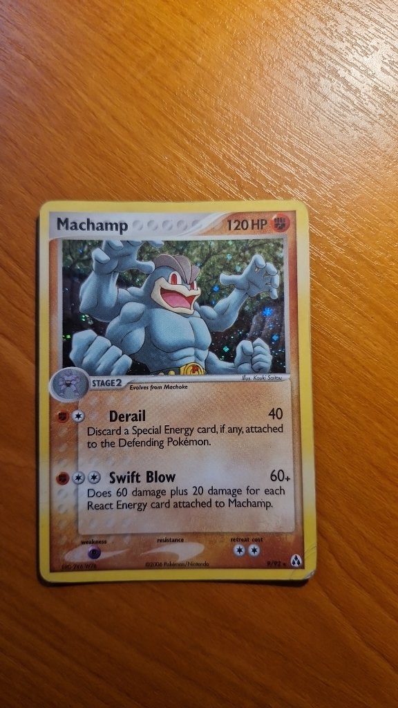 Pokémon Machamp Holo 9/92 – EX Legend Maker 2006, Ophalen of Verzenden, Gebruikt, Losse kaart
