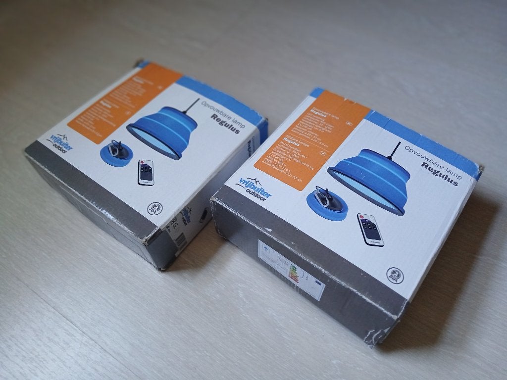 2x Opvouwbare Hanglampen Regulus, Caravans en Kamperen, Ophalen of Verzenden, Gebruikt
