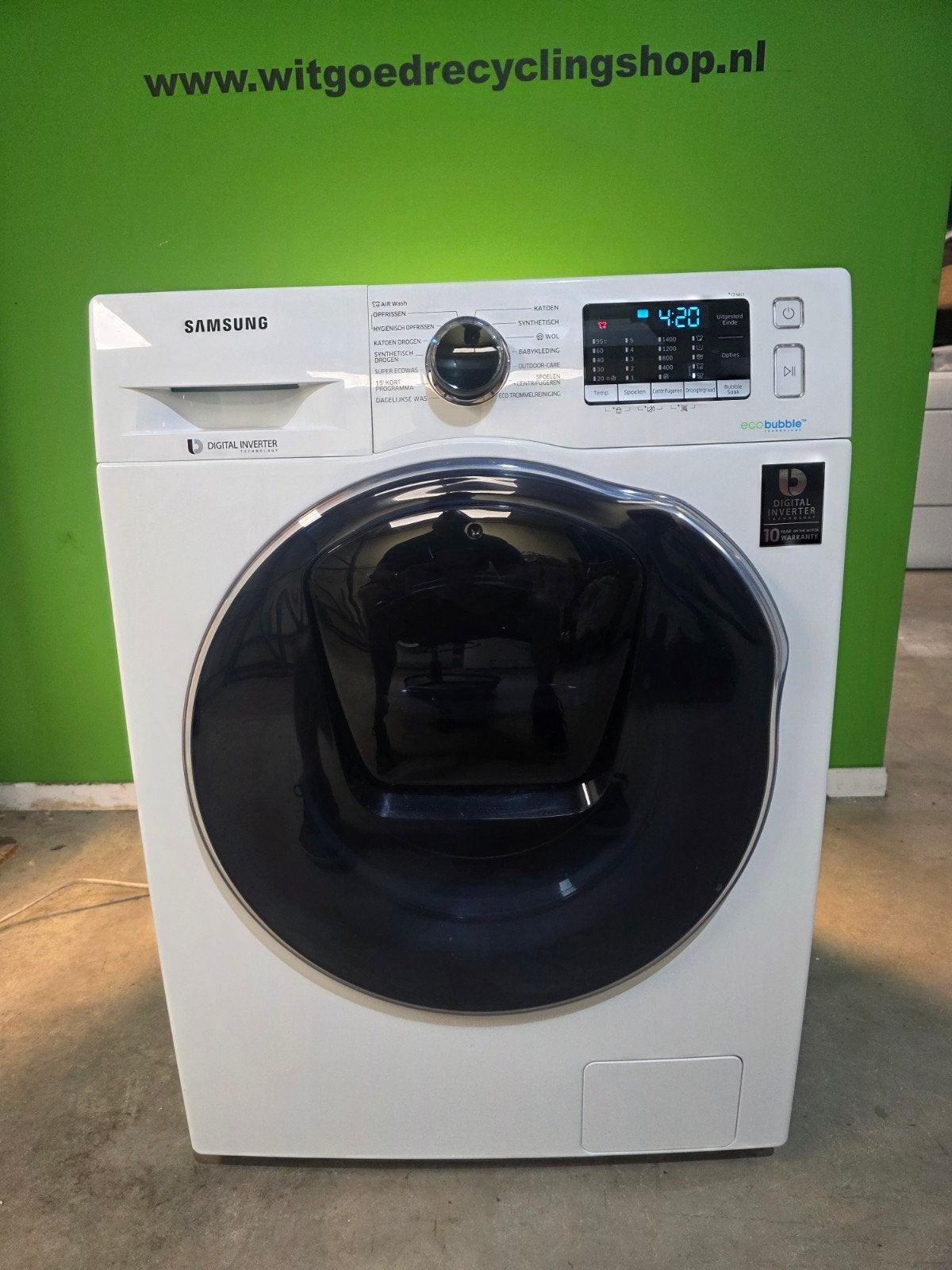Samsung WD80K5A00OW Was/Droog Combinatie Eco Bubble Invert, Samsung, 8 tot 10 kg, Refurbished, Ophalen of Verzenden