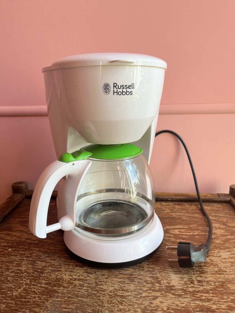 Wit/groen koffiezetapparaat Russel Hobbs, Ophalen, Gebruikt, 10 kopjes of meer, Koffiemachine