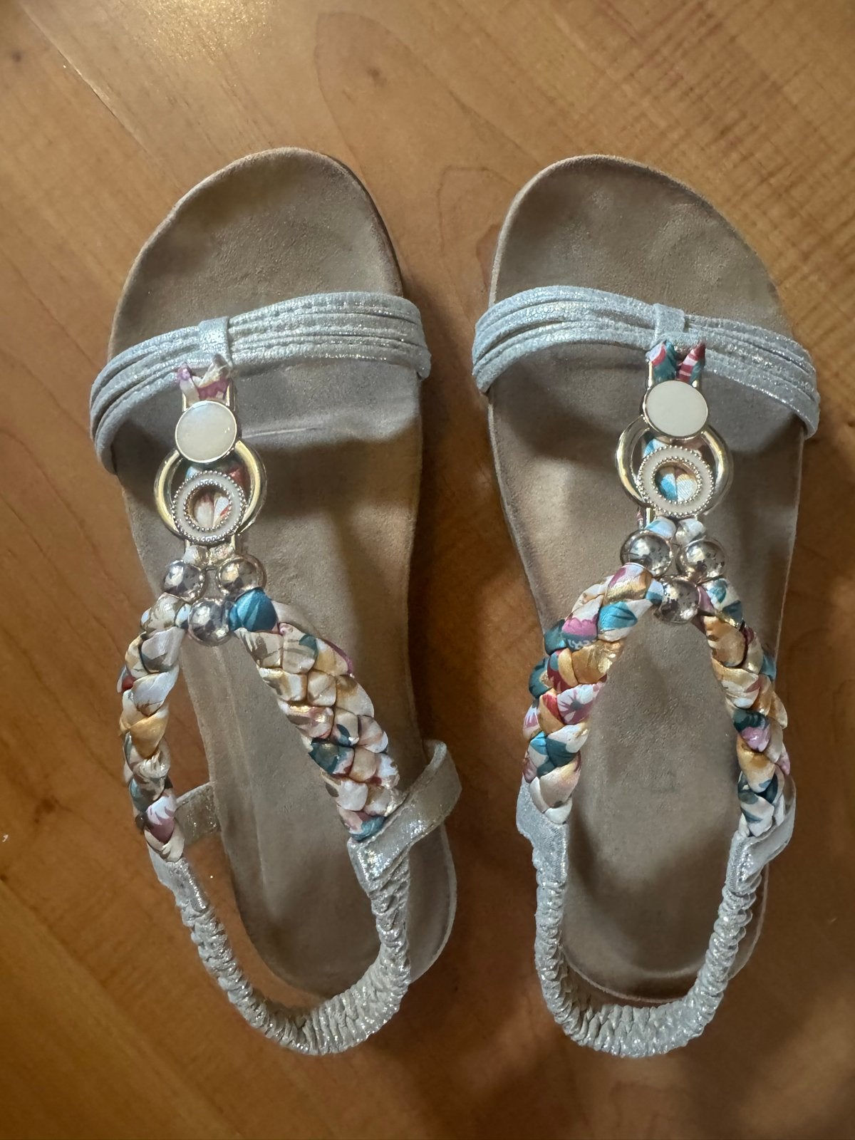 Sandalen maat 39 met kleurrijke bandjes, Ophalen of Verzenden, Gedragen, Overige kleuren, Sandalen of Muiltjes