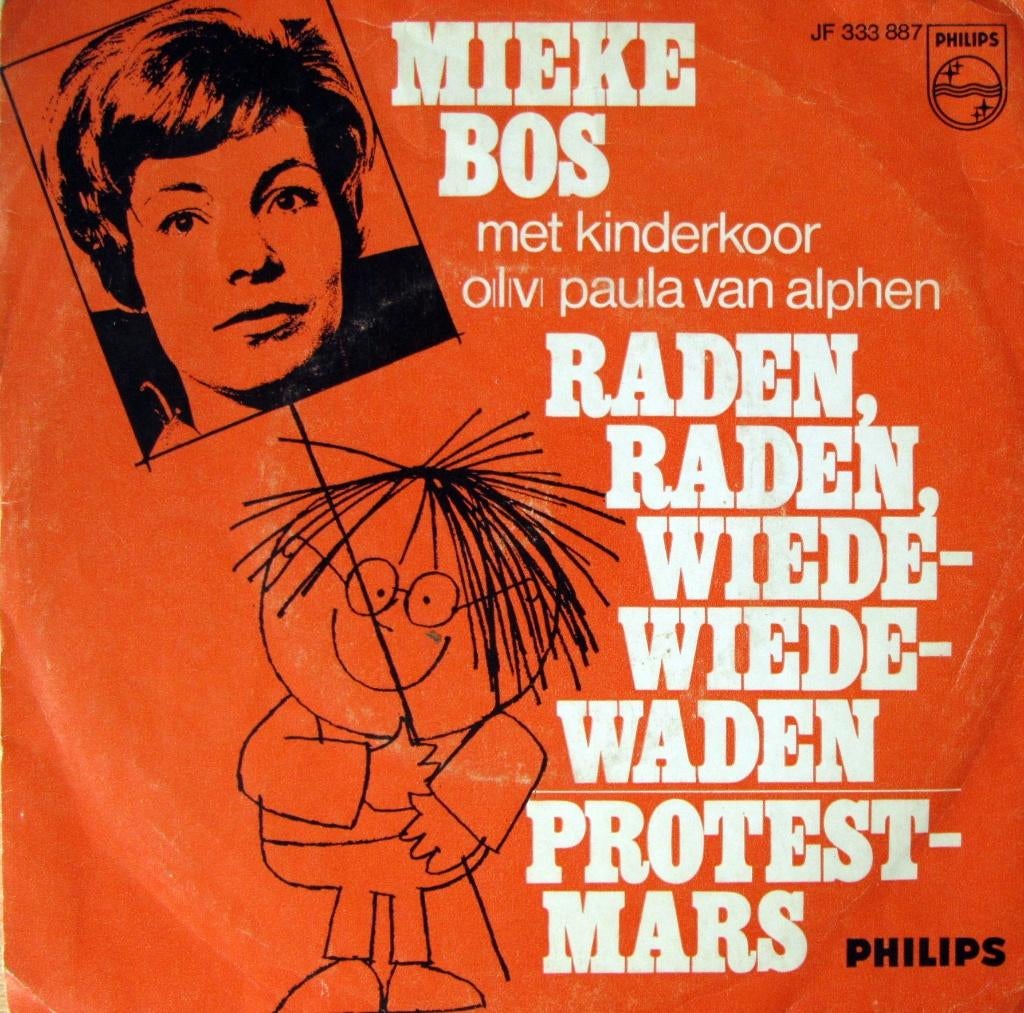 1967    Mieke Bos + Kinderkoor    Raden, Raden, Wiedewagen, Verzenden, 7 inch, Single, Zo goed als nieuw