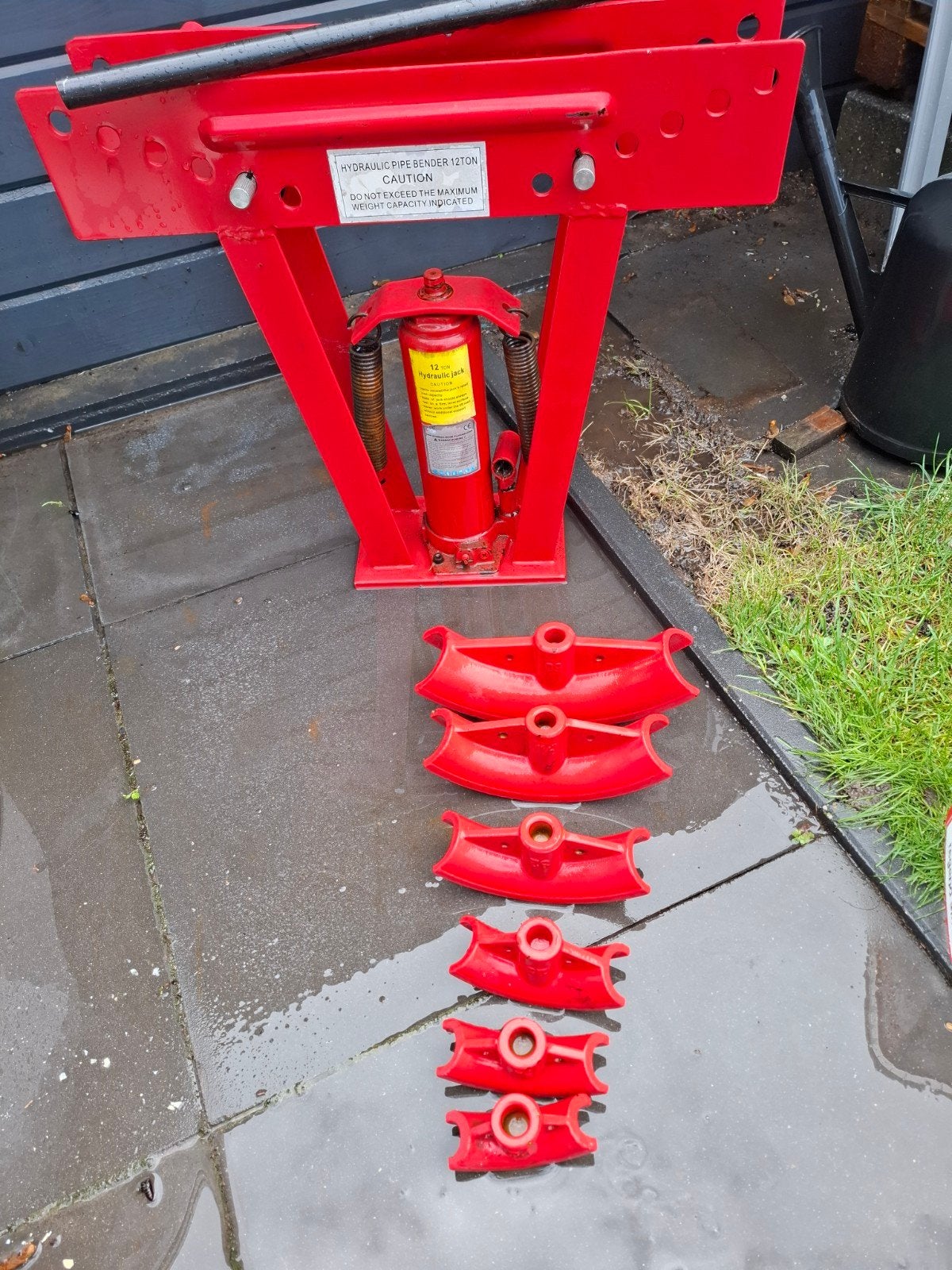 Hydraulische pijpenbuiger 12 ton met diverse mallen, Doe-het-zelf en Verbouw, Ophalen, Gebruikt, Overige typen