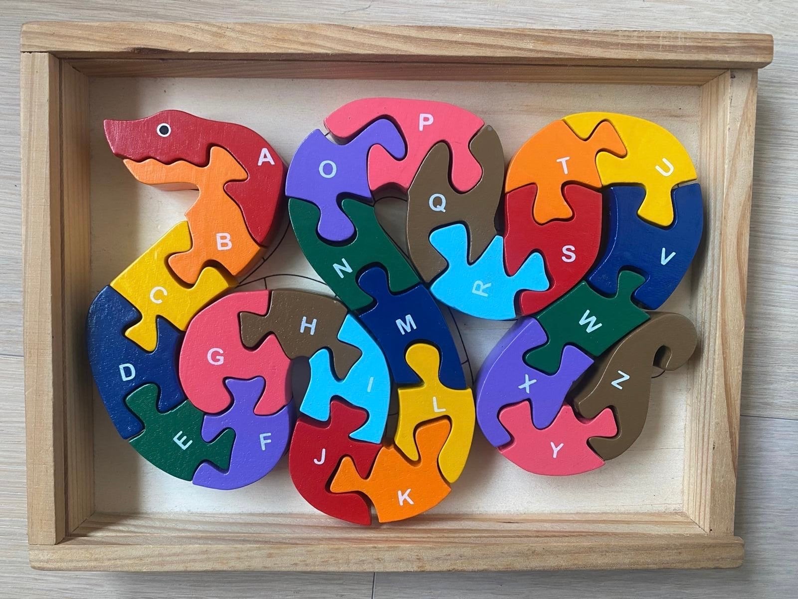 Houten Slangen Puzzel - Compleet en Zeer Goede Staat, Ophalen of Verzenden, Zo goed als nieuw