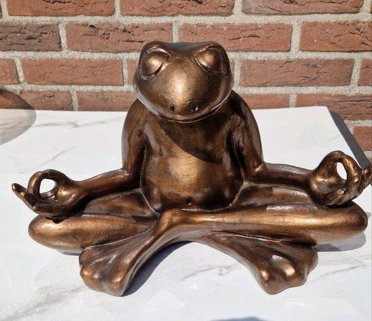 Meditatieve Kikker Beeld - Bronskleurig Decoratief Figuur, Ophalen, Weerbestendig, Zoogdier, 20 - 50 cm