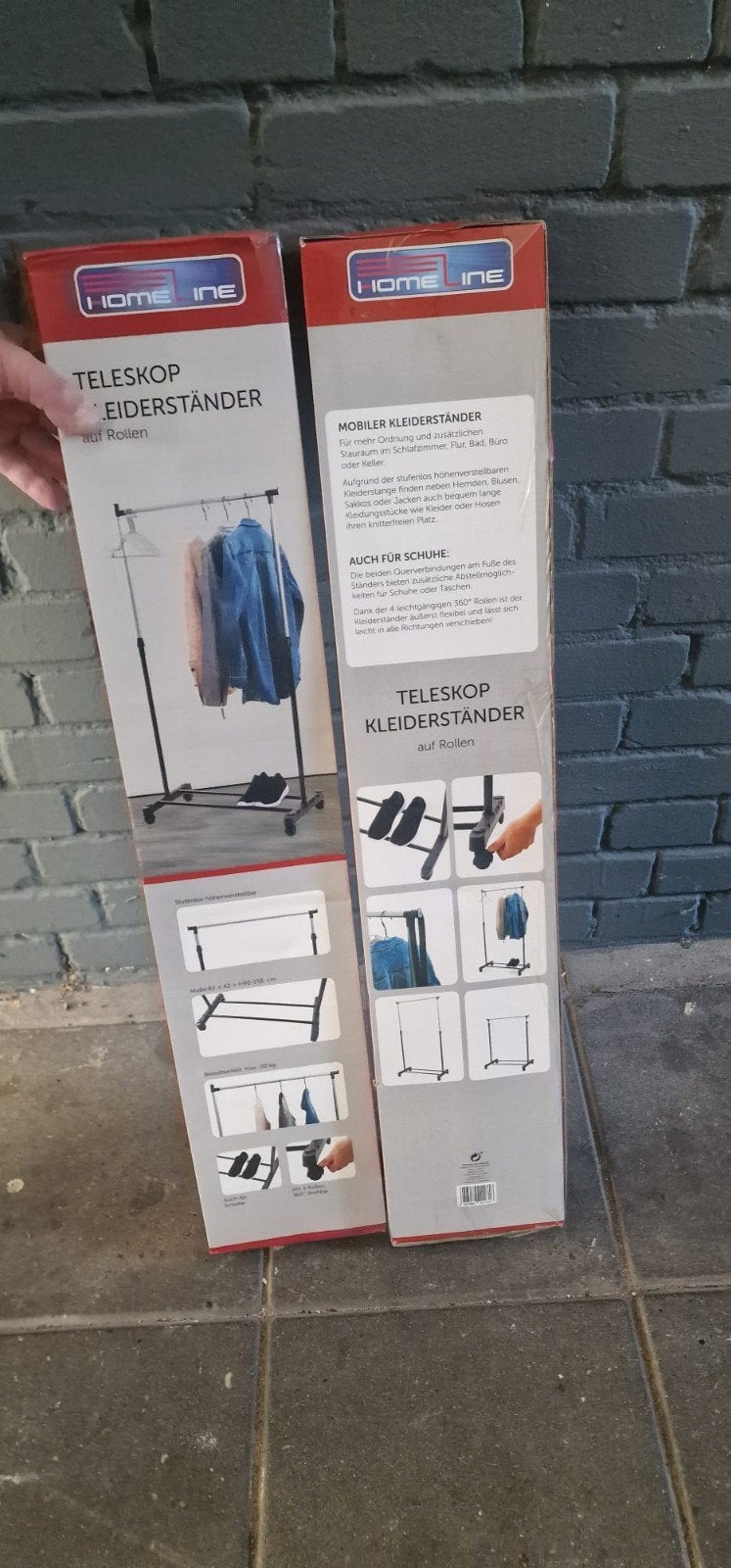 Telescopische Kledingrek op Wielen - Nieuw in Doos, Ophalen of Verzenden