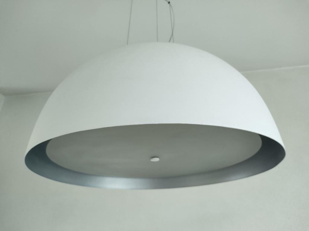 Mooie, wit met zilver hanglamp Philips Lirio dimbaar, Ophalen, Zo goed als nieuw, Glas, Minder dan 50 cm