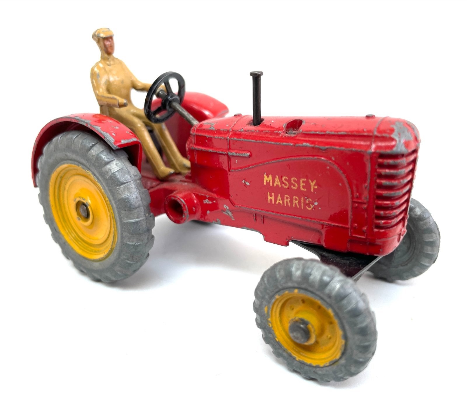Dinky Toys Massey Harris Tractor met Bestuurder - Rood, Ophalen of Verzenden