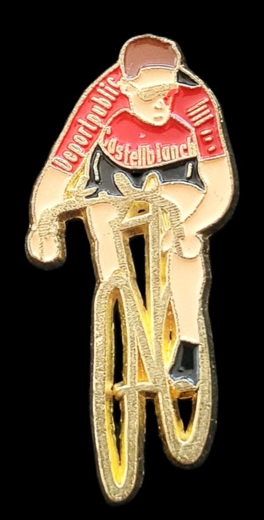Wielrenner pin- rode trui, Verzamelen, Speldjes, Pins en Buttons, Verzenden, Nieuw, Sport, Speldje of Pin
