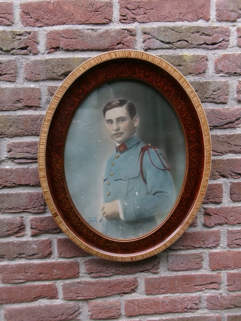 Prachtige antieke jaren 30 Franse ovale houten fotolijst, Ophalen of Verzenden