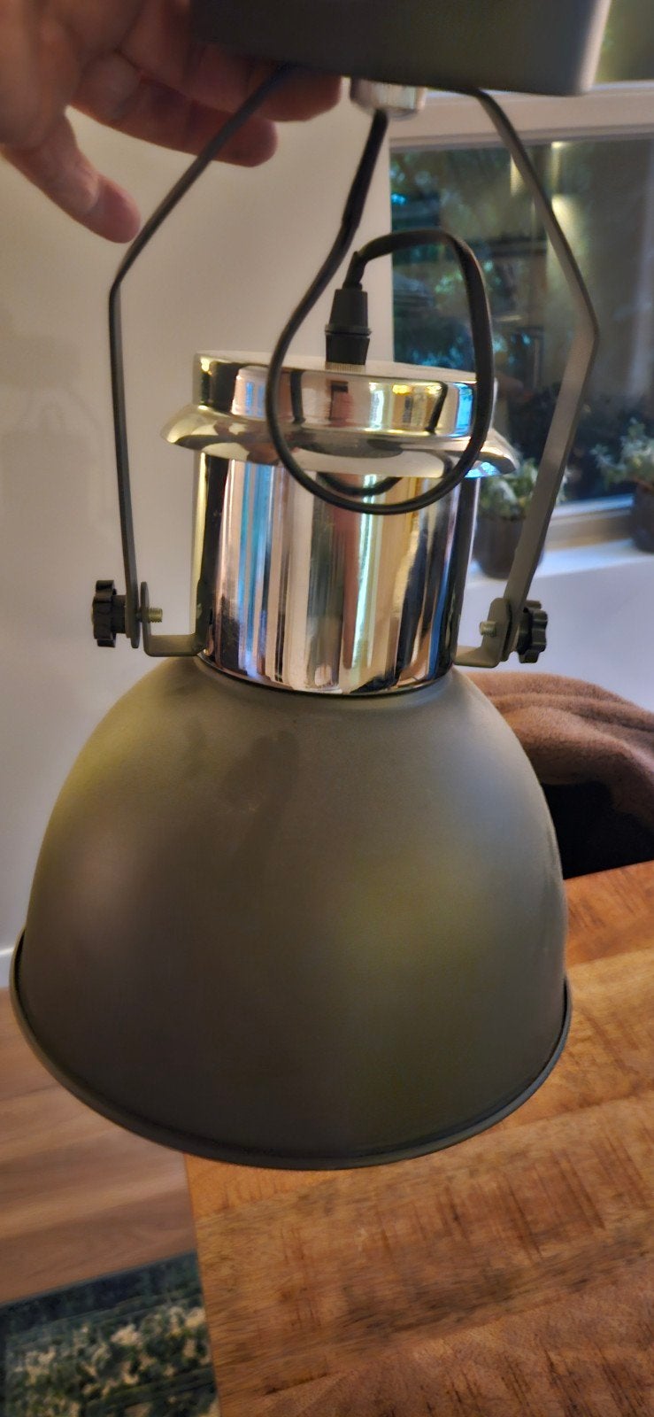 Industriële Plafondlamp Grijs E27 - Kwantum, Huis en Inrichting, Gebruikt, Metaal, Industrieel, E27 (groot)