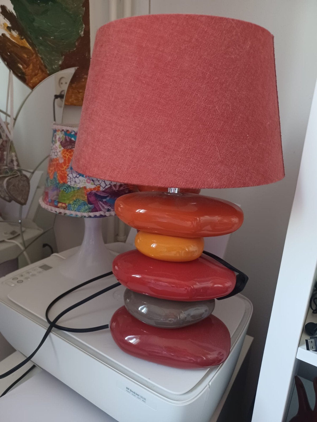Maison du Monde tafellampen set - kleurrijke stenen, Gebruikt, Overige merken, Textiel, Meerkleurig