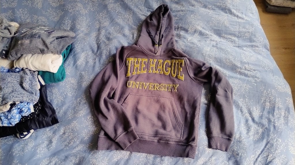 Trui The Hague University maat S, Ophalen, Zo goed als nieuw, Maat 36 (S), Grijs