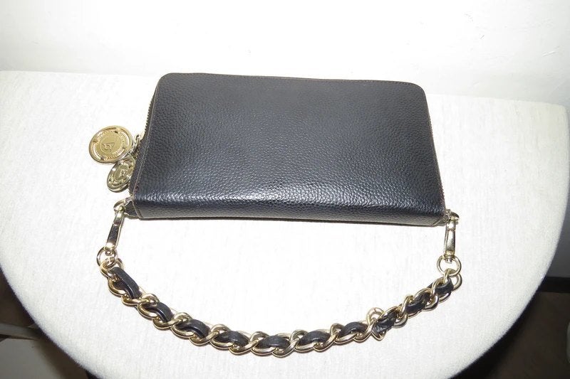 Tov Essentials portemonnee clutch zwart ketting hengsel, Verzenden, Zo goed als nieuw, Zwart, Avondtasje