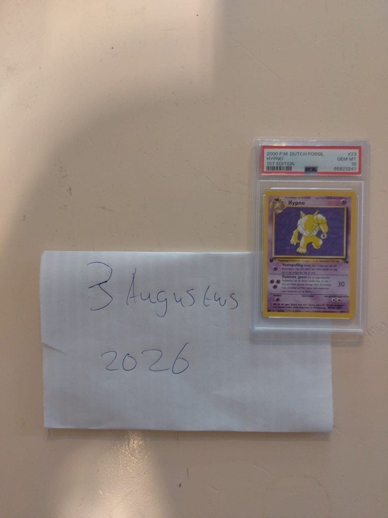 Pokemon kaart Hypno [1st Edition] #23 Pokemon Fossil PSA 10, Ophalen of Verzenden, Nieuw, Losse kaart, Foil