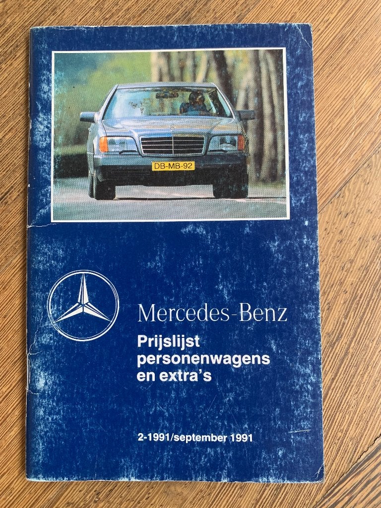 Prijslijst Mercedes-Benz personenwagens september 1991, Boeken, Zo goed als nieuw, Mercedes-Benz, Mercedes, Ophalen of Verzenden