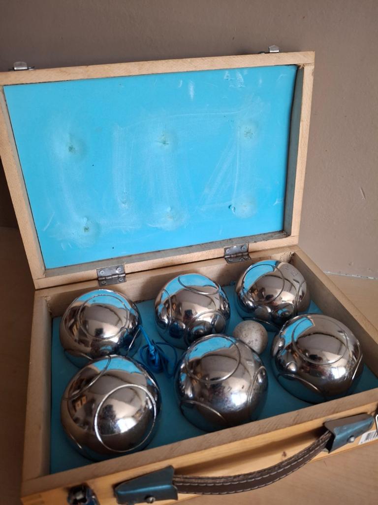 Jeu de boules set NP 700  houten kist, Ophalen of Verzenden, Gebruikt