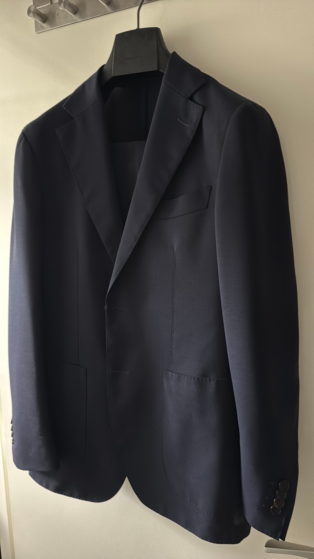 Suitsupply Traveller Kostuum Donkerblauw Maat S, Ophalen of Verzenden, Gedragen, Overige maten, Blauw