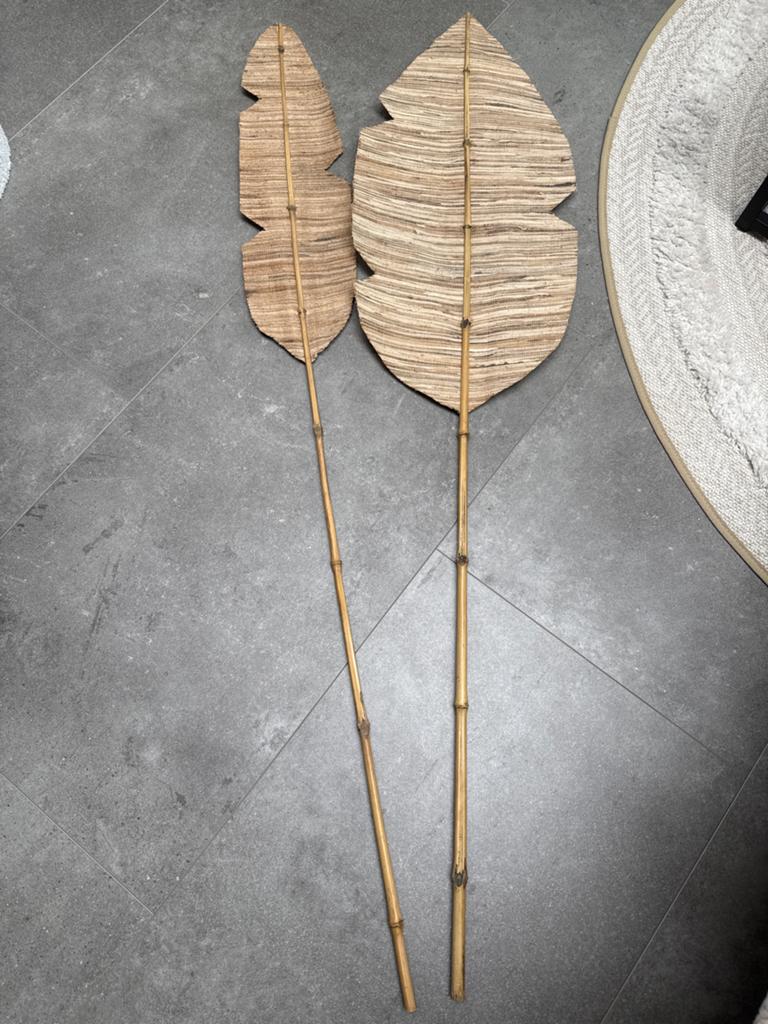 Grote decoratieve bamboe/bananenblad rotan bladeren, Ophalen, Boho, Zo goed als nieuw, Natuurlijk materiaal